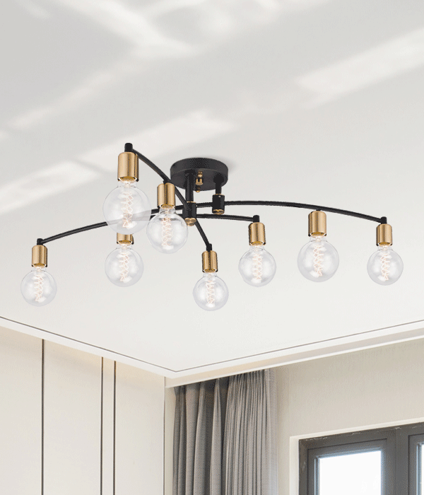 스웰 9등 거실전등 (블랙, 화이트) 